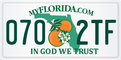 FL license plate 0702TF