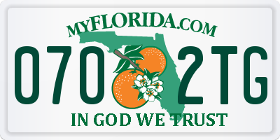 FL license plate 0702TG
