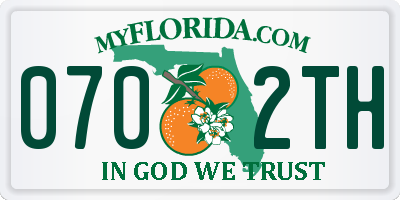 FL license plate 0702TH