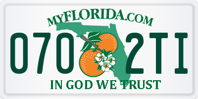 FL license plate 0702TI