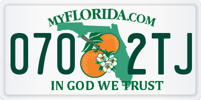FL license plate 0702TJ