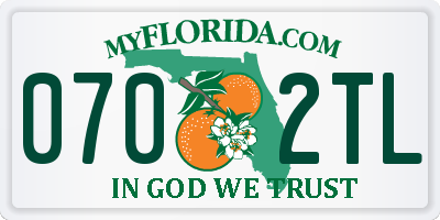 FL license plate 0702TL