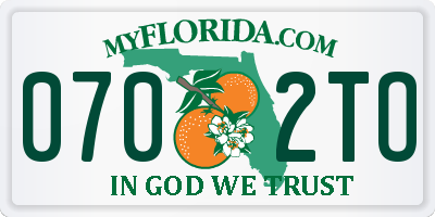 FL license plate 0702TO