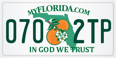 FL license plate 0702TP