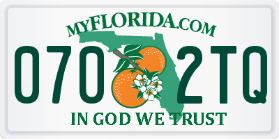 FL license plate 0702TQ