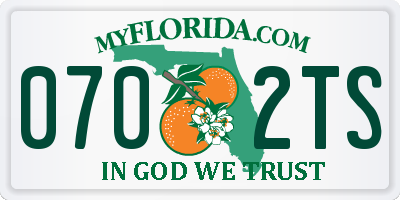 FL license plate 0702TS