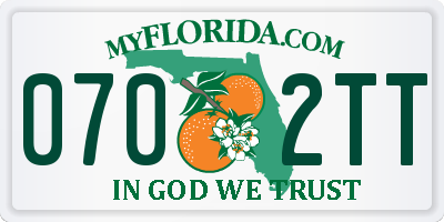 FL license plate 0702TT