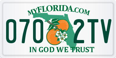 FL license plate 0702TV