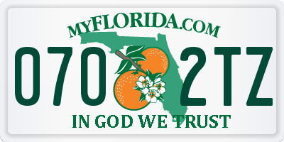 FL license plate 0702TZ