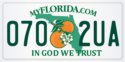 FL license plate 0702UA