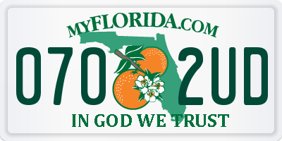 FL license plate 0702UD