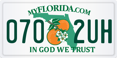 FL license plate 0702UH