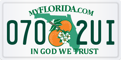 FL license plate 0702UI