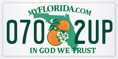 FL license plate 0702UP
