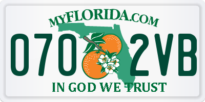FL license plate 0702VB