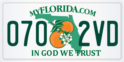FL license plate 0702VD