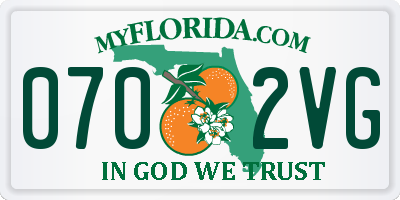 FL license plate 0702VG
