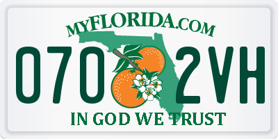 FL license plate 0702VH