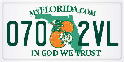 FL license plate 0702VL