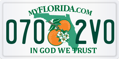 FL license plate 0702VO