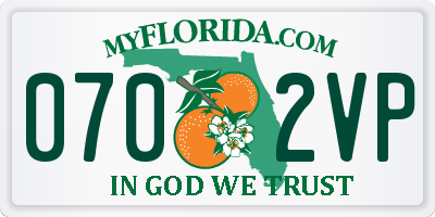 FL license plate 0702VP