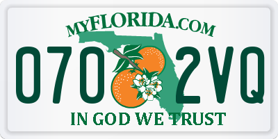 FL license plate 0702VQ