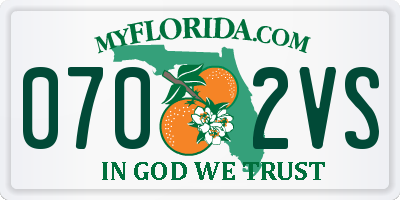 FL license plate 0702VS