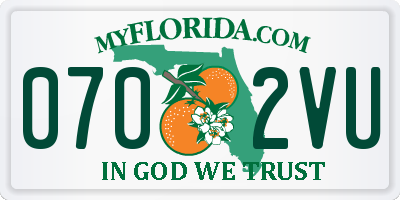 FL license plate 0702VU