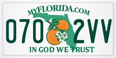 FL license plate 0702VV