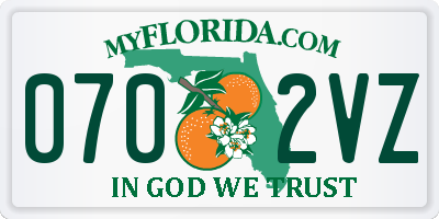 FL license plate 0702VZ