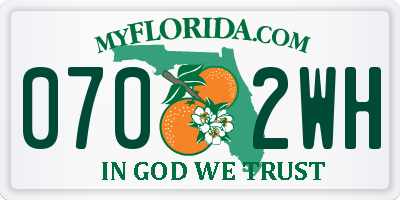 FL license plate 0702WH