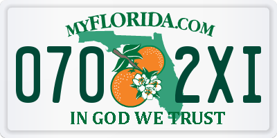 FL license plate 0702XI