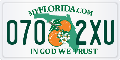 FL license plate 0702XU