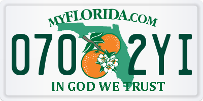 FL license plate 0702YI
