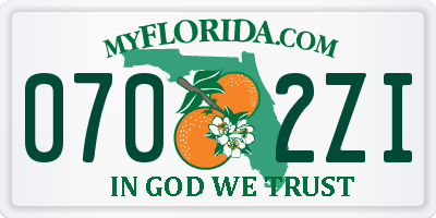 FL license plate 0702ZI