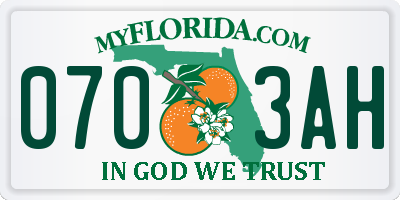 FL license plate 0703AH