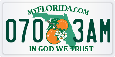 FL license plate 0703AM