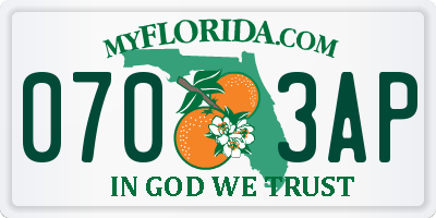 FL license plate 0703AP