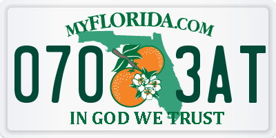 FL license plate 0703AT