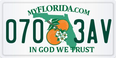 FL license plate 0703AV