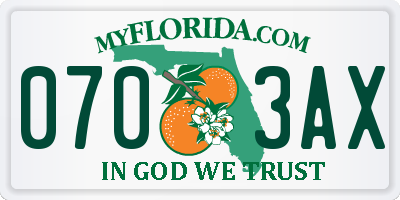 FL license plate 0703AX