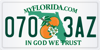 FL license plate 0703AZ