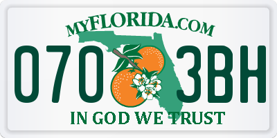 FL license plate 0703BH