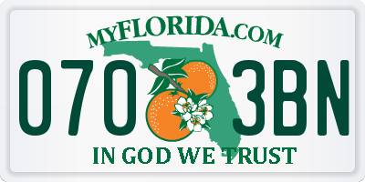 FL license plate 0703BN