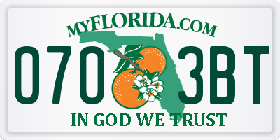 FL license plate 0703BT