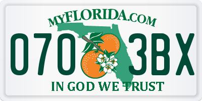 FL license plate 0703BX
