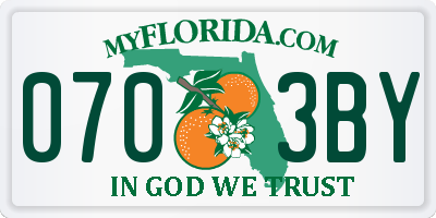 FL license plate 0703BY
