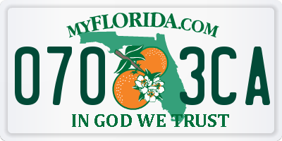 FL license plate 0703CA