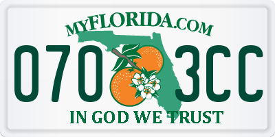 FL license plate 0703CC
