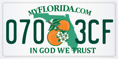 FL license plate 0703CF